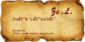Zsák László névjegykártya